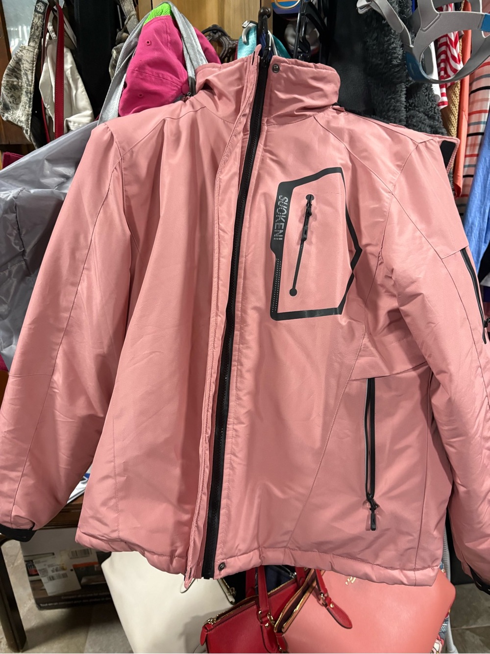 Women's Pink Insulated Winter Jacket - Water-Resistant Shell